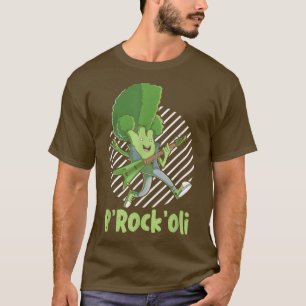 Funny Broccoli Vegan Rock Music Bassist Guitarist T-Shirt