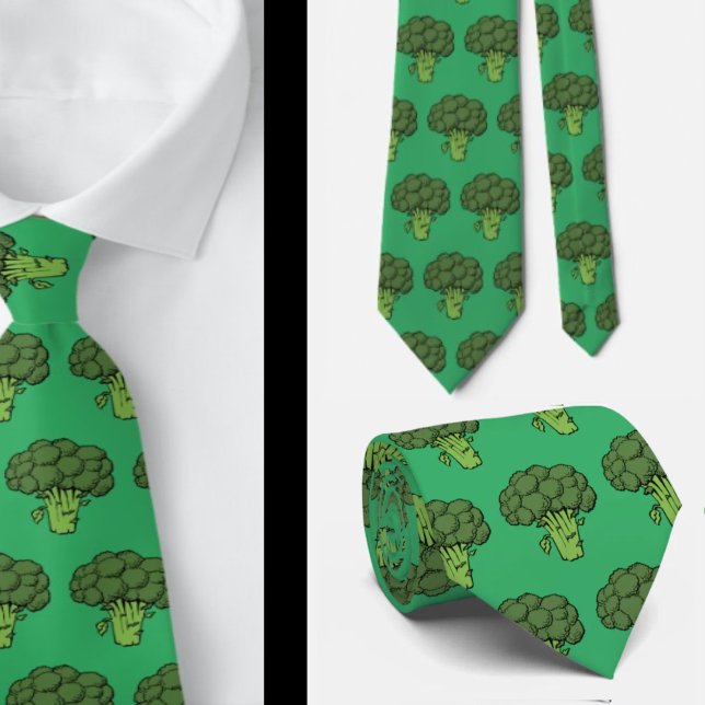 Funny Broccoli Vegetable Gag Gift Neck Tie Necktie (Creator Uploaded)