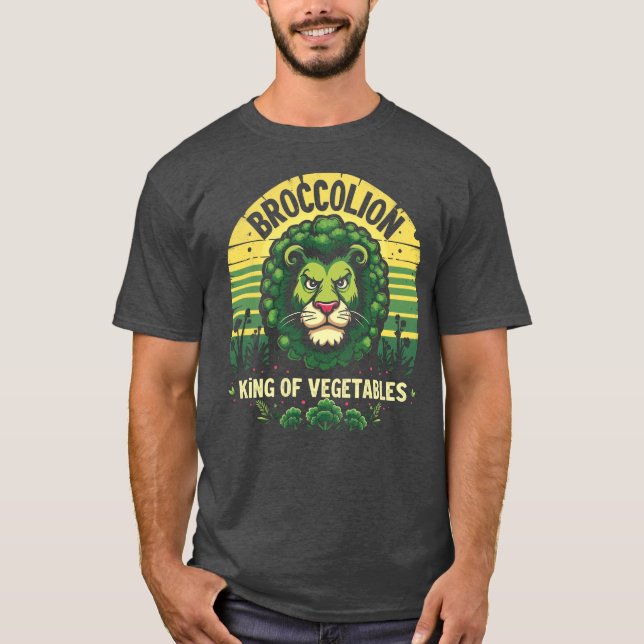 Funny Broccolion Lion Broccoli Hybrid Retro T-Shirt (Front)