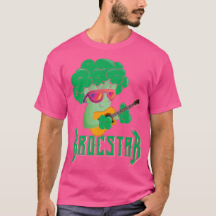 Funny Brocstar Guitar Broccoli T-Shirt