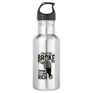 Funny Broke But Rich Vibes Vintage Dog Shirt Desig 532 Ml Water Bottle