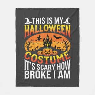 Funny Broke Halloween Costume Haunted House Design Fleece Blanket
