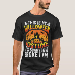 Funny Broke Halloween Costume Haunted House Design T-Shirt