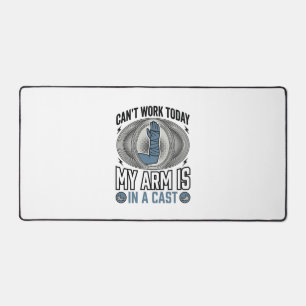 Funny Broken Arm Cast Vintage T-Shirt Design_1 Desk Mat