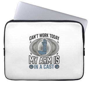 Funny Broken Arm Cast Vintage T-Shirt Design_1 Laptop Sleeve
