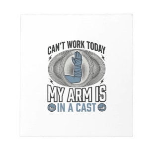 Funny Broken Arm Cast Vintage T-Shirt Design_1 Notepad