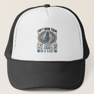 Funny Broken Arm Cast Vintage T-Shirt Design_1 Trucker Hat