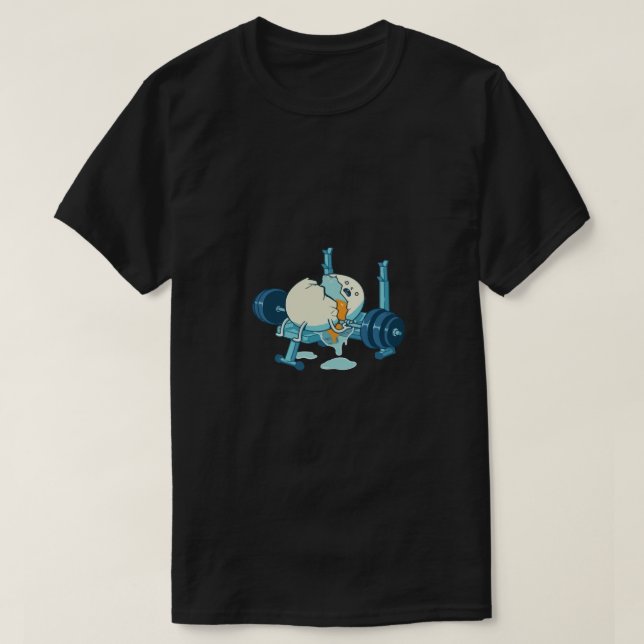 funny Broken Egg Gym Fail T-Shirt (Design Front)