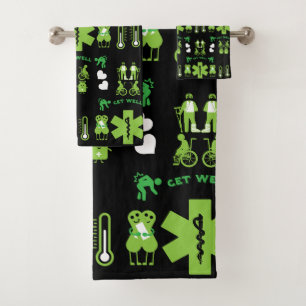 Funny Broken Leg Get Wel Bath Towel Set