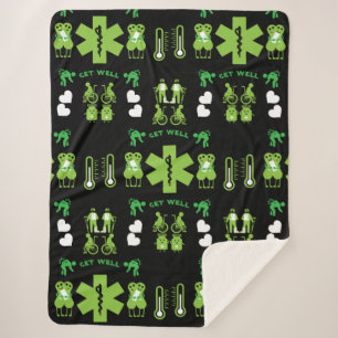 Funny Broken Leg Get Wel Sherpa Blanket