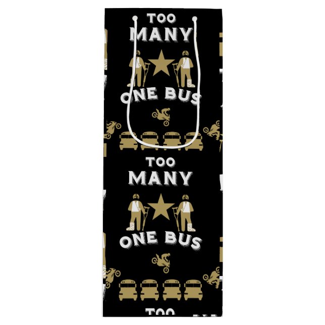 Funny Broken Leg Get Wel Wine Gift Bag (Front)