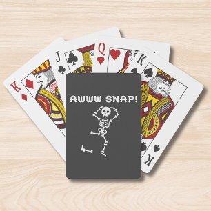 Funny Broken Leg Skeleton Halloween Humour Playing Cards
