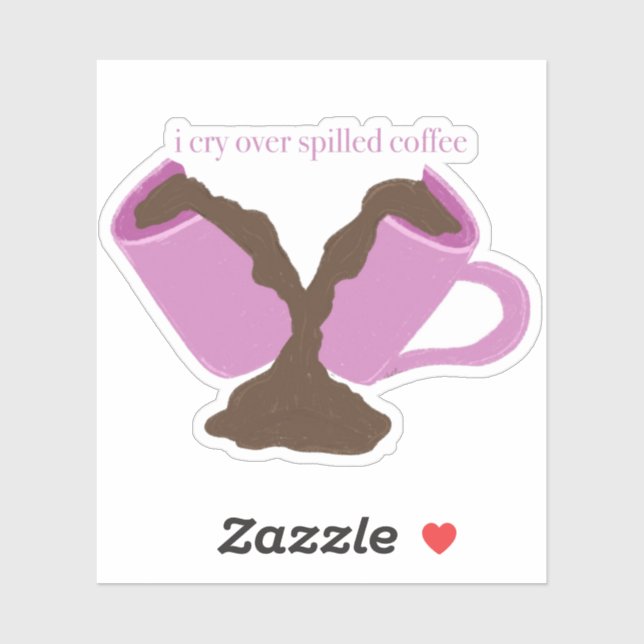 Funny Broken Mug Decal for Coffee Lovers (Sheet)