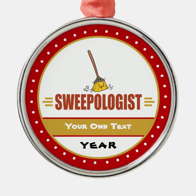 Funny Broom Sweeping Metal Tree Decoration (Front)