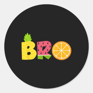 Funny Brother Fruitarian Lover Summer Boys Fruit S Classic Round Sticker