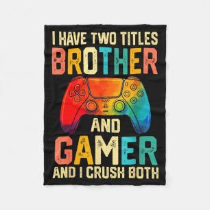 Funny Brother Gamer Graphic Tee Men Boys Teens Vid Fleece Blanket