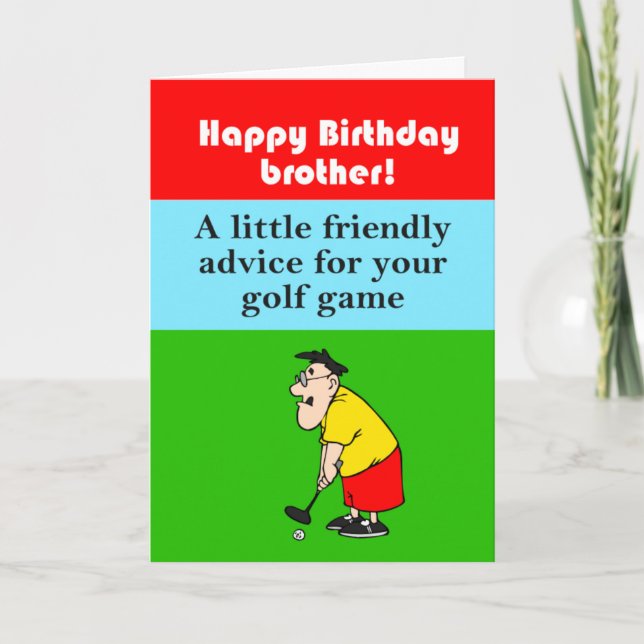 funny brother happy birthday golfer card (Front)