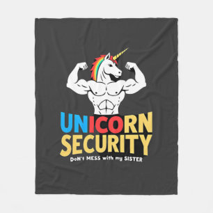 Funny Brother Unicorn Security Dont Mess With My S Fleece Blanket