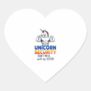 Funny Brother Unicorn Security Dont Mess With My S Heart Sticker