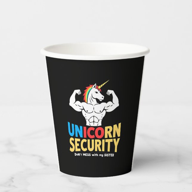 Funny Brother Unicorn Security Dont Mess With My S Paper Cups (Front)