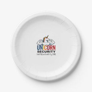 Funny Brother Unicorn Security Dont Mess With My S Paper Plate