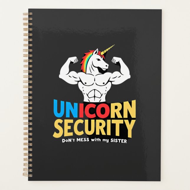 Funny Brother Unicorn Security Dont Mess With My S Planner (Front)