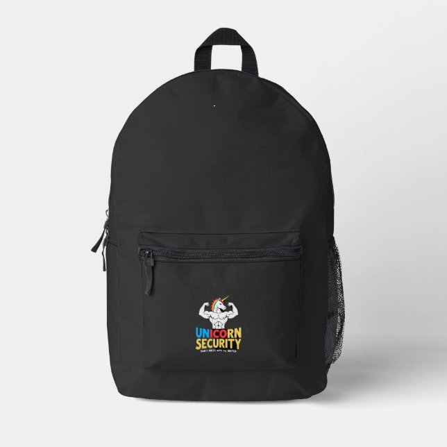 Funny Brother Unicorn Security Dont Mess With My S Printed Backpack (Front)