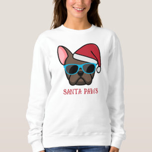 Funny Brown Frenchie Santa Paws Christmas Sweatshirt