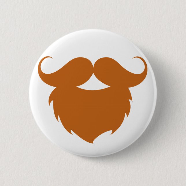 Funny Brown Moustache 6 Cm Round Badge (Front)