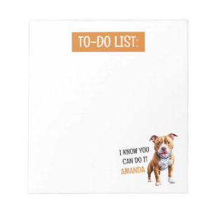 Funny Brown Pit bull To Do List Notepad