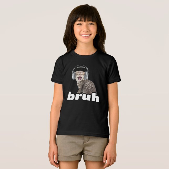 Funny Bruh Cat Tri-Blend Shirt (Front Full)