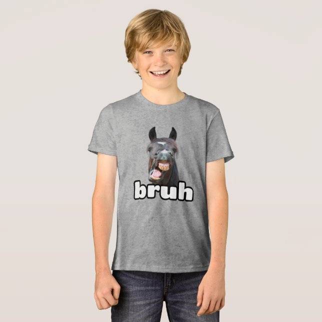 Funny Bruh Horse  Tri-Blend Shirt (Front Full)