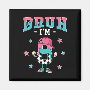 Funny Bruh I'm 8 Year Old Soccer Ice Cream Drip 8t Magnet