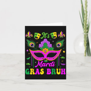 Funny Bruh Mardi Gras Boys Kids Card