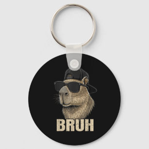 Funny Bruh Meme Capybara Lover Cool Sungles For Me Key Ring