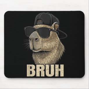 Funny Bruh Meme Capybara Lover Cool Sungles For Me Mouse Pad