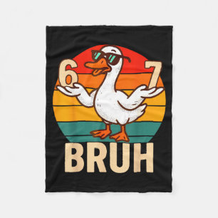Funny Bruh Retro Duck 6 7 Meme Kids Teen Boys  Fleece Blanket