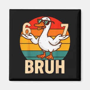 Funny Bruh Retro Duck 6 7 Meme Kids Teen Boys  Magnet