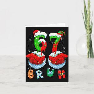 Funny Bruh Six Seven 67 Meme 6 7 Christmas Santa H Card