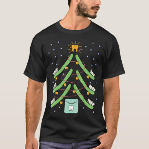 Funny Brush Teeth Christmas Tree Oral Dentist Dent T-Shirt