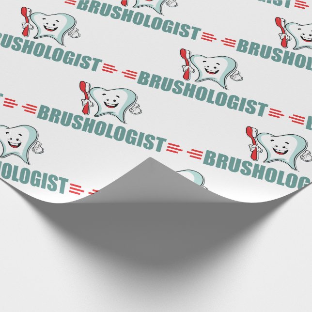 Funny Brushing Teeth Wrapping Paper (Corner)