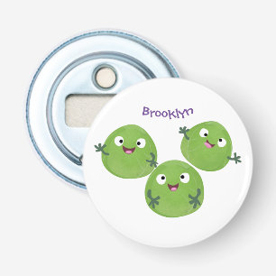 Funny Brussels sprouts vegetables cartoon Bottle Opener
