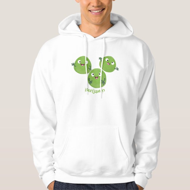 Funny Brussels sprouts vegetables cartoon Hoodie (Front)