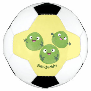 Funny Brussels sprouts vegetables cartoon Soccer Ball