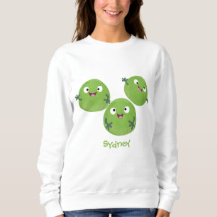 Funny Brussels sprouts vegetables cartoon Sweatshirt