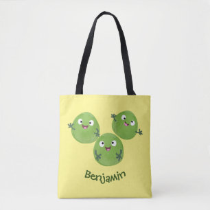 Funny Brussels sprouts vegetables cartoon Tote Bag