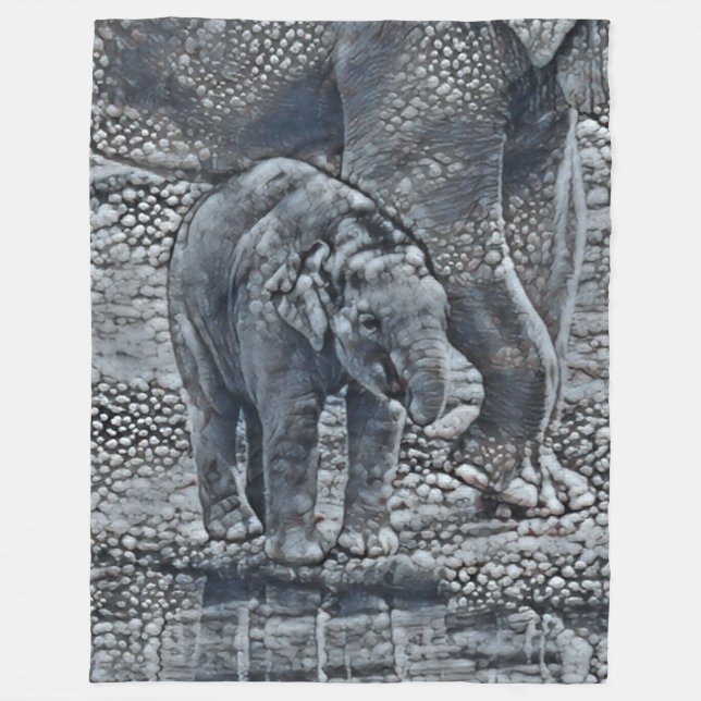 funny bubble elephant baby fleece blanket (Front)