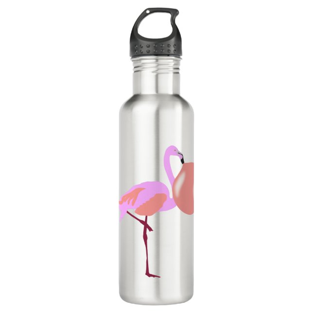 Funny Bubble Gum Flamingo Blowing Bubble 710 Ml Water Bottle (Front)
