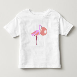 Funny Bubble Gum Flamingo Blowing Bubble Toddler T-Shirt