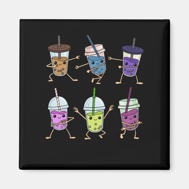 Funny Bubble Tea Gift Men Boba Tea Bubble Tea Magnet (Front)